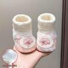 Fleece-Lined Baby Walking Shoes: Soft Sole, Non-Slip, for 0-1 Year Old Girls, Autumn/Winter