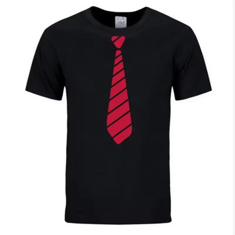 Summer Fun Tie Design Men's T-Shirt Novelty Fashion Hip Hop Short Sleeve Casual Comfortable 3D Printing Handsome Clothing