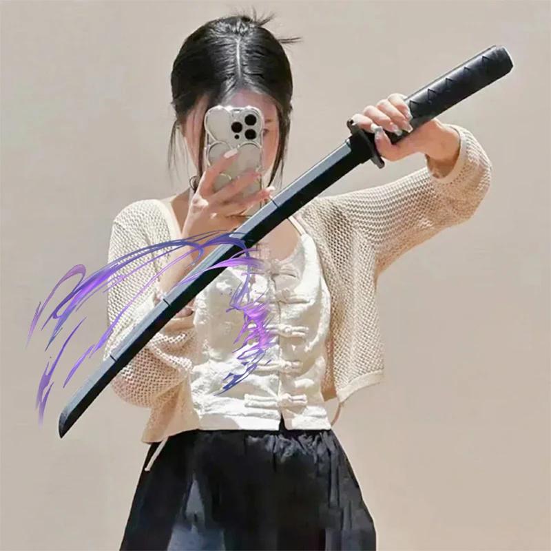 3D Printed Props Sword Black Warrior Blade Creative Model Retractable Katana Sword Radish Blade Collection Stress Relief Gift