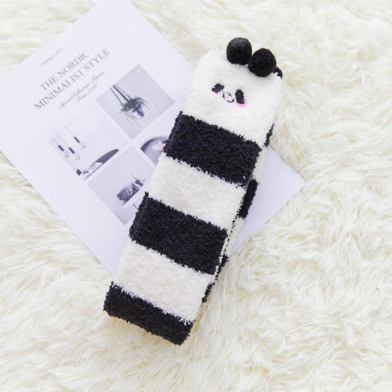 Women's Fuzzy Thigh High Socks Soft Coral Fleece Knee Socks Winter Warm Socks Comfortable over Knee High Socks Xmas-Gift