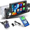 1 DIN Car Radio - Hikity - Carplay Android Auto - 5-inch Touchscreen - Bluetooth - Built-in Microphone