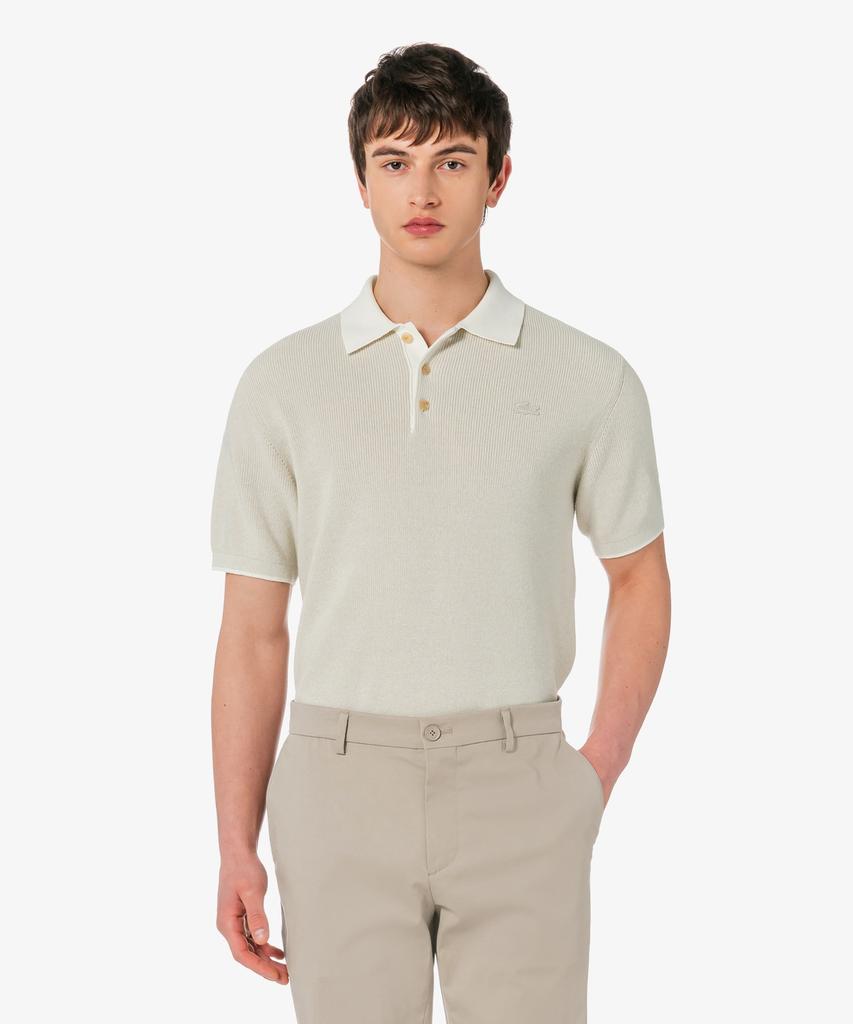 LACOSTE Men'S Rib Collar Spun Yarn Short Sleeve Sweater Polo Shirt Ph943E-56G I18