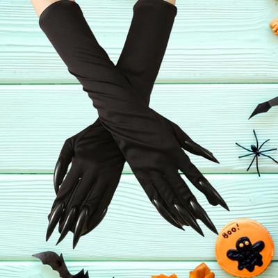 1 Paar Halloween-Geisterkrallenhandschuhe, Katzenpfoten, lange Nägel, volle Finger, erschreckende Einheitsgröße, Unisex, Cosplay-Bühnenleistungshandschuhe