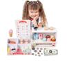 Wooden Ice Cream Shop Pretend Play Toy Set For Kids Mini Role Play Ice Cream Vending Machine With Sweet Cone Ice Cream Decorations