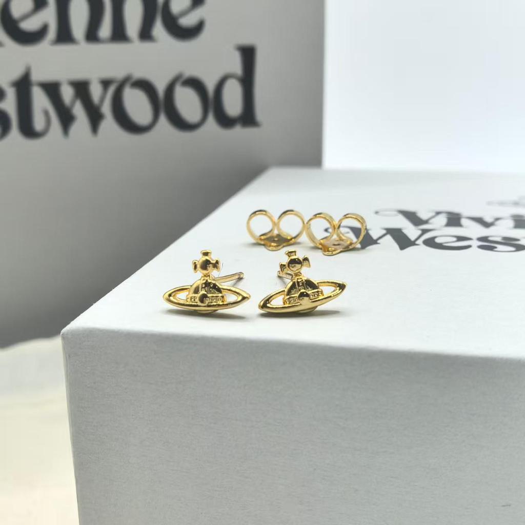 Empress Dowager Cixi Glossy Saturn Mini Stud Earrings: Elegant, Simple Design for Women