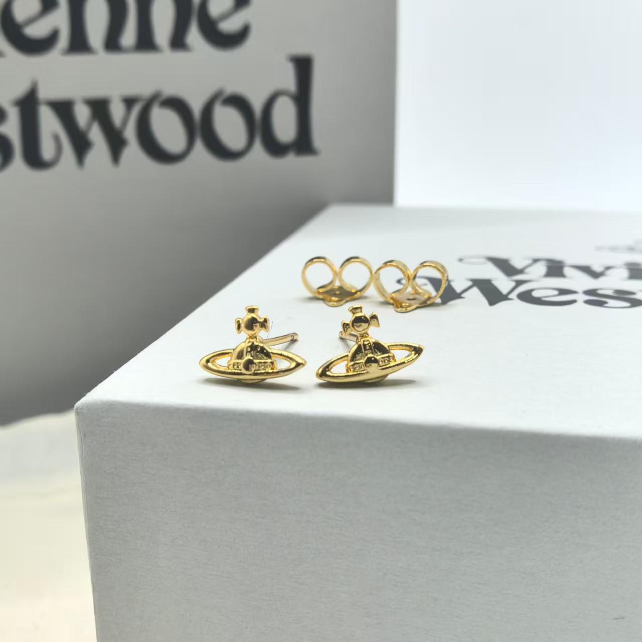 Мини-серьги-гвоздики «Блестящий Сатурн» вдовствующей императрицы Цыси: Элегантный, Простой Дизайн для Женщин золотой