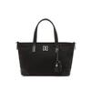 DakS Black Croco Leather Nylon Tote Bag S