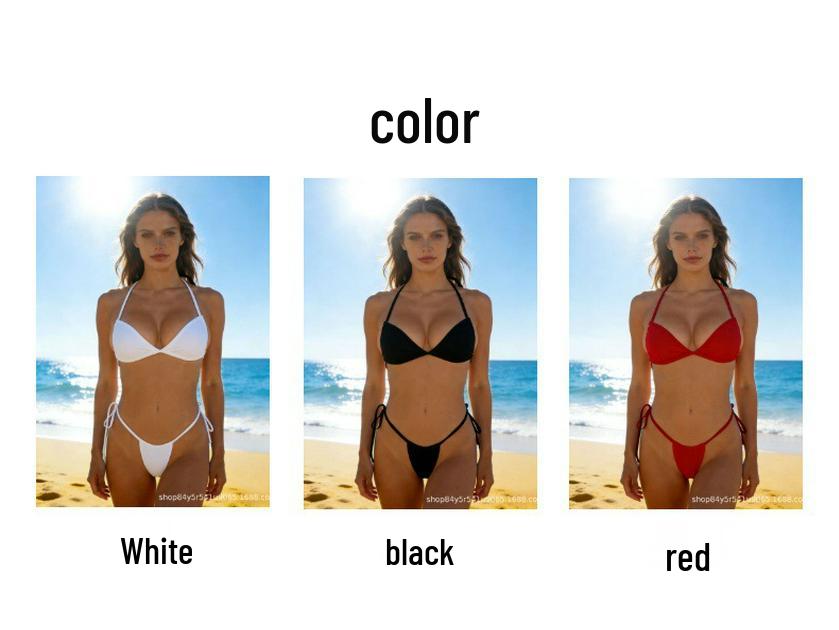

Women s Sexy Backless Three-Piece Bikini Swimsuit for Summer Beach Vacation Large синій