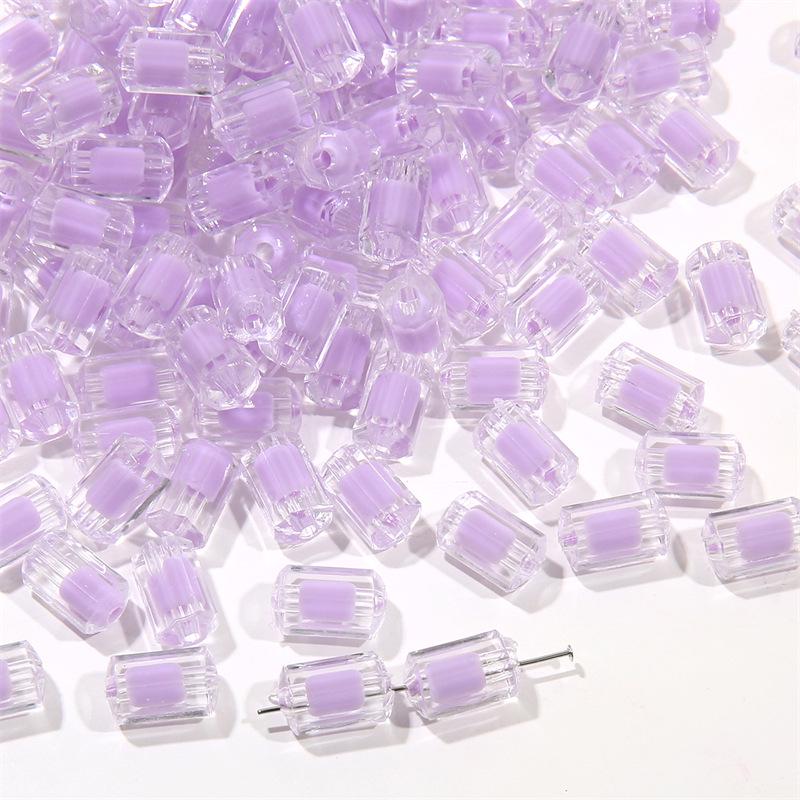 

Глянцевые прозрачные акриловые бусины-столбики для изготовления ожерелий и браслетов своими руками 12x7mm, Hole Approx. 2mm, 50 beads/bag