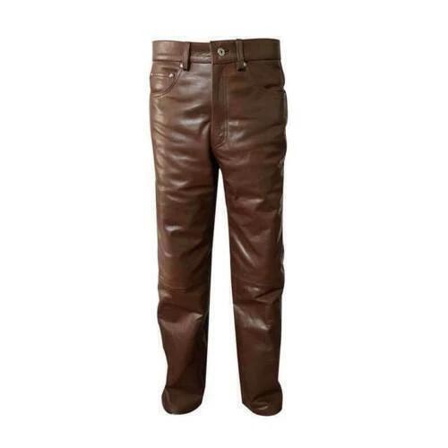 

Новые Натуральная Овчина Мягкая Настоящая Мужская Коричневая Кожа Повседневная Вечеринка Байкерские Штаны 42 коричневый