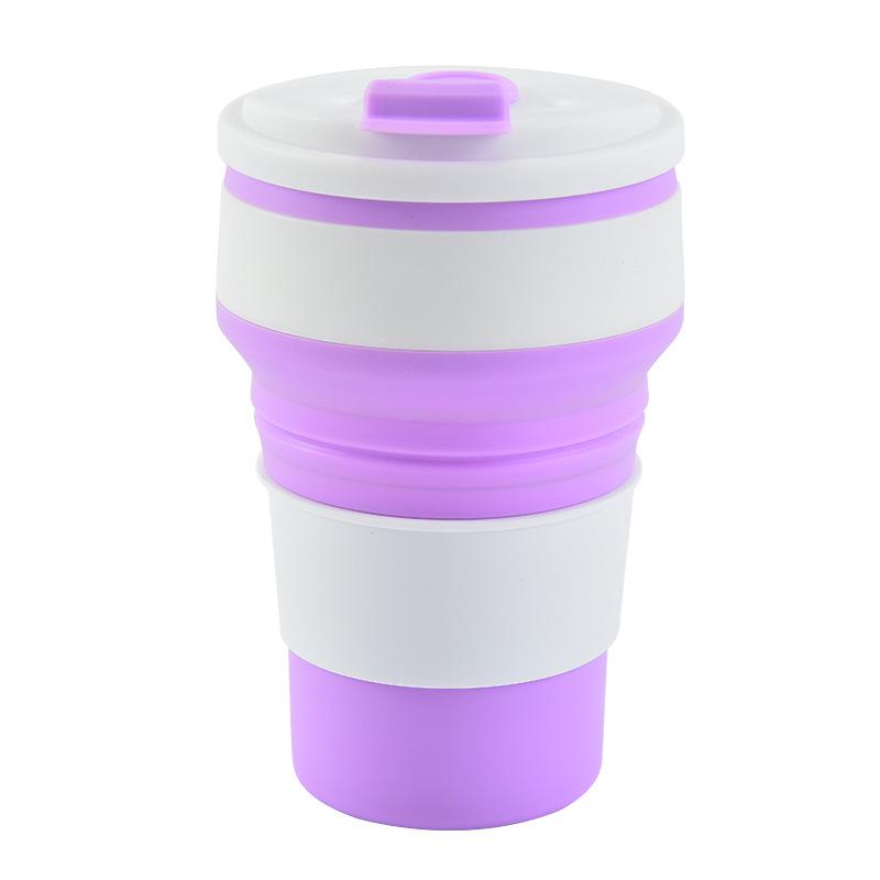 

Компактный силиконовый складной дорожный стакан для воды - Портативный, телескопический и идеально подходит для спорта, путешествий и домашнего использования 350ml фиолетовый