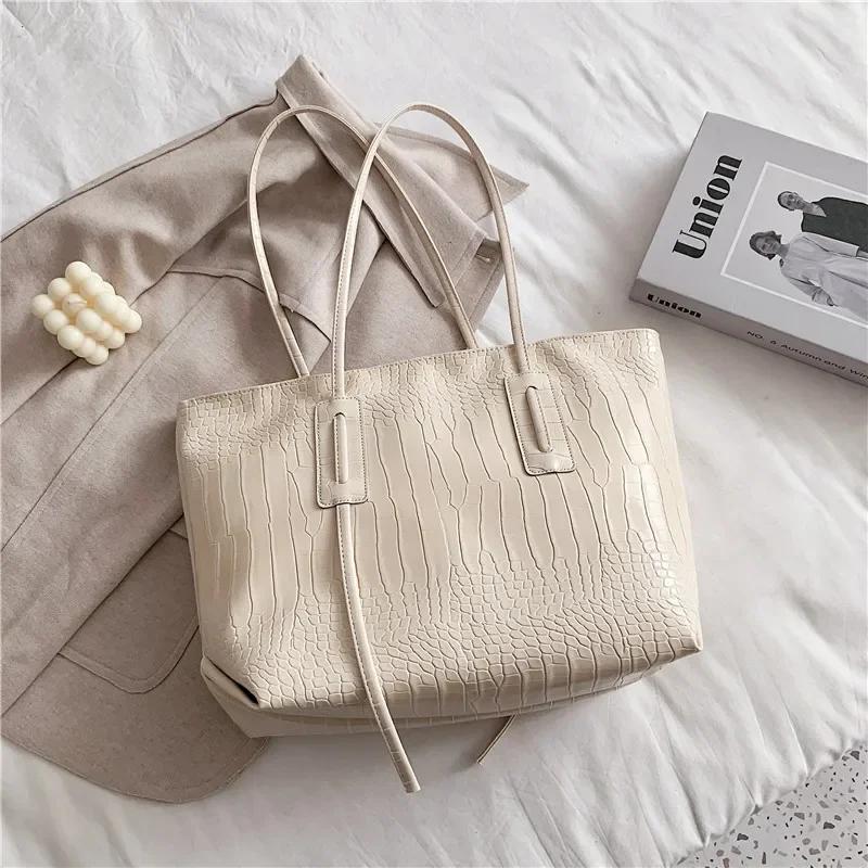 Shoulder Bags Versatile Texture Retro Fashion Large Bag Women's New Trendy Large-capacity Shoulder Bag Korean Version Tote Bag
