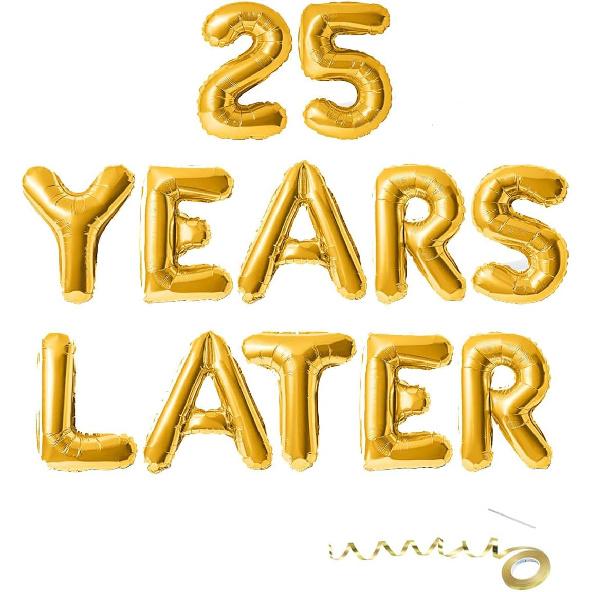 25 Years Later Balloon Banner,25th Anniversary Party Banner,Happy 25th Birthday Banner,25th Birthday Party Supplies,Cheers to 25 Years Old,Gold золотой