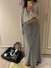 Korean Fabric Vink*n 2025 Fall Lace-Up Long Skirt