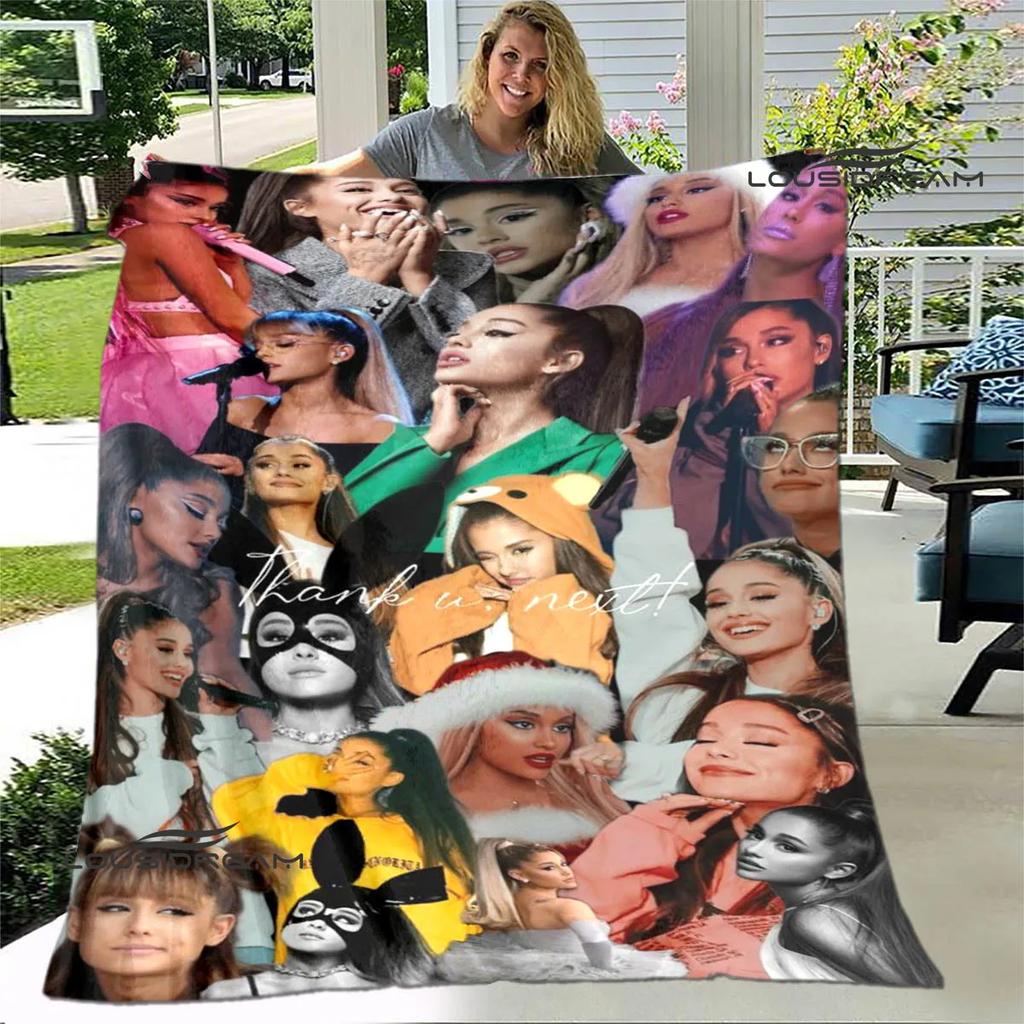 Singer Ariana grande printed blanket Flange Warm blanket soft and comfortable blankets bed linings cubre cama birthday gift