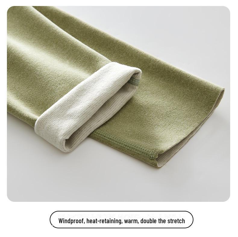 Damen Leggings mit hohem Bund, nahtlos, Bauchkontrolle, Kaschmirseide - Dick, warm, Übergröße für Herbst & Winter