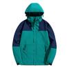 Unisex Lockere Passform Schulterabfall Farbblock Windjacke Mit Kapuze Outdoor Wasserdicht Shell Mantel
