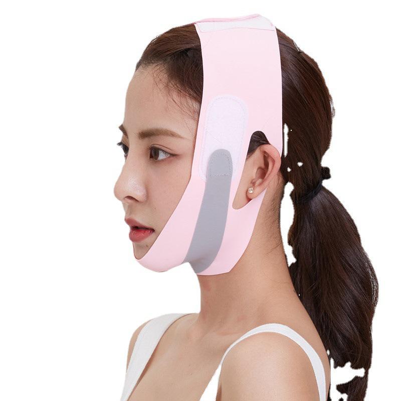 Japan V-Face Shaping Bandage: Anti-Sagging, Lifting, and Tightening Sleep Mask for Full Face and Double Chin Transparent Bag розовый