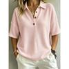 BFCCQB Women's Fashion Casual Summer Spring POLO Neck Short Sleeve  Blouses & Shirts