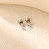 Fashion Pat Plug Earrings Sweet Simple Small Round Diamond Earrings Jewelry Stainless Steel Earrings
