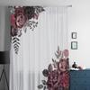 Dunkelrote und burgunderrote Rosen, transparente Vorhänge für Wohnzimmer, Fenster, transparenter Voile-Tüll-Vorhang, Schlafzimmer-Vorhänge, Heimdekoration