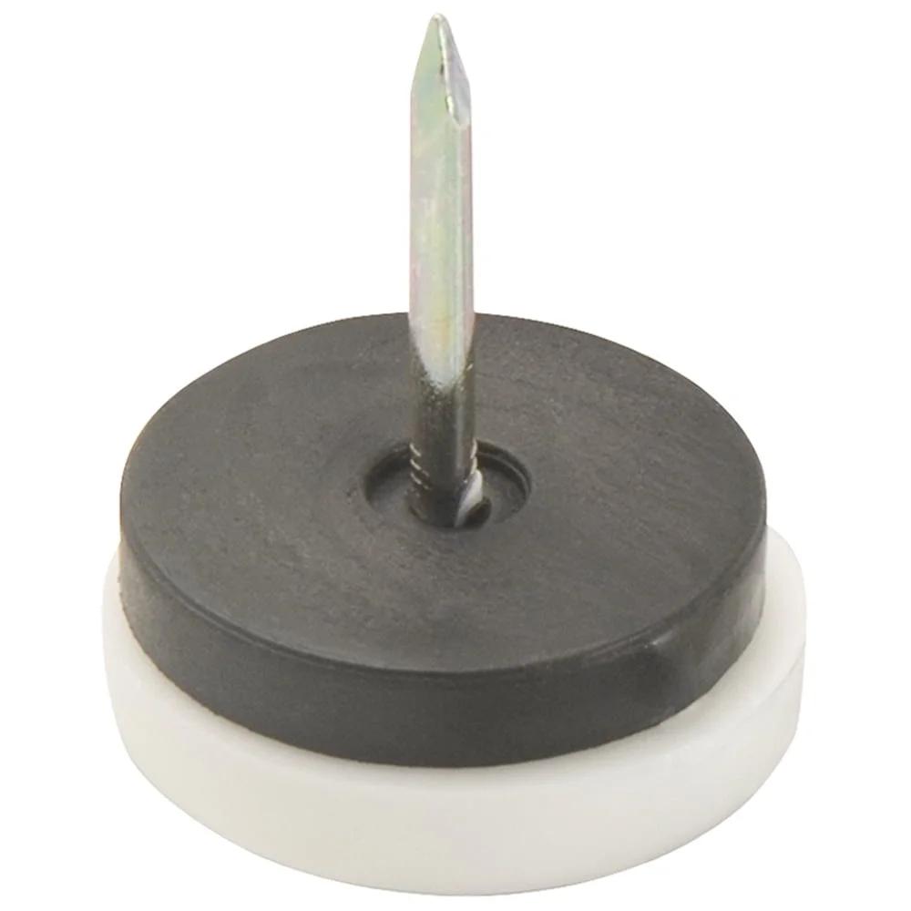 6 Pack 1-1/16 Inch Round Nail On Furniture Glides Plastic Wooden Furniture Reduce Friction Noise Move Smoothly Indoor Use