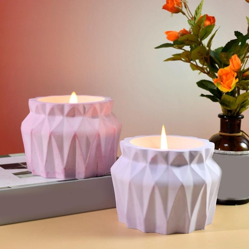 Flexible DIY Diamonds Facet Mold For Crafting Versatile Vase Pen Holder Storage Jar And Scented Candle Cup