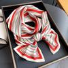 New Luxury Design Ribbon Silk Scarf Plaid Headband Neckerchief Foulard Female Hair Scarfs Neck Ties Lady Skinny Scarves