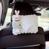 Cute Car Tissue Box Holder Soft Plush Rabbit Hanging Paper Dispenser Universal Auto Seat Back Organizer for Home Car Office
