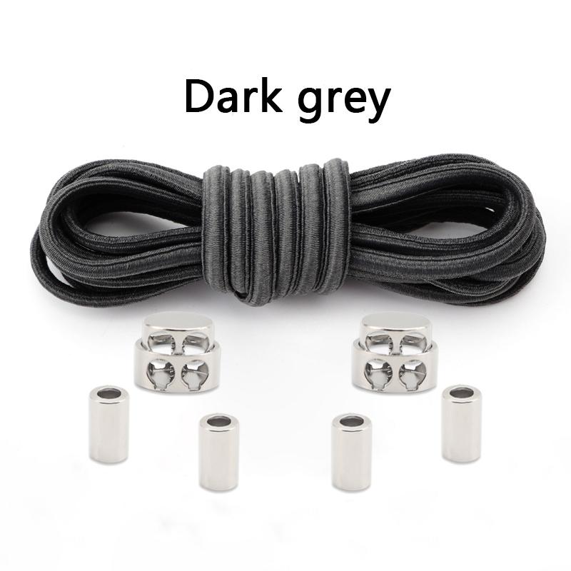 1Pair/2Pair New Metal Buckle Laces Unisex Quick-On/Off Shoelaces Oval Elastic Shoelace for Sneakers and Boots
