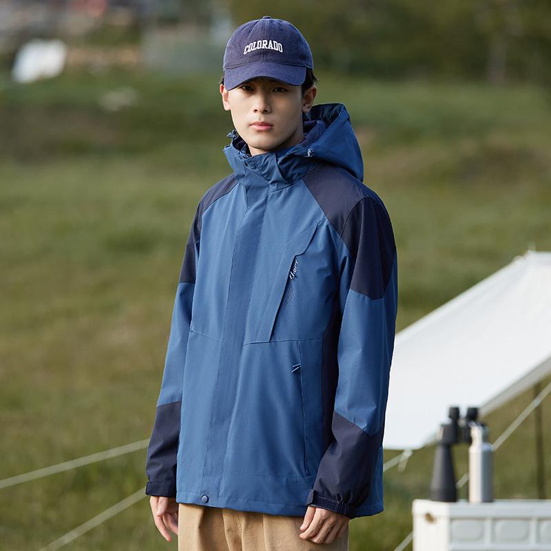 Mountain Couple Jacket Men's and Women's Three-in-one Removable Two-piece Set Custom Windproof and Waterproof Outdoor Trendy Jacket