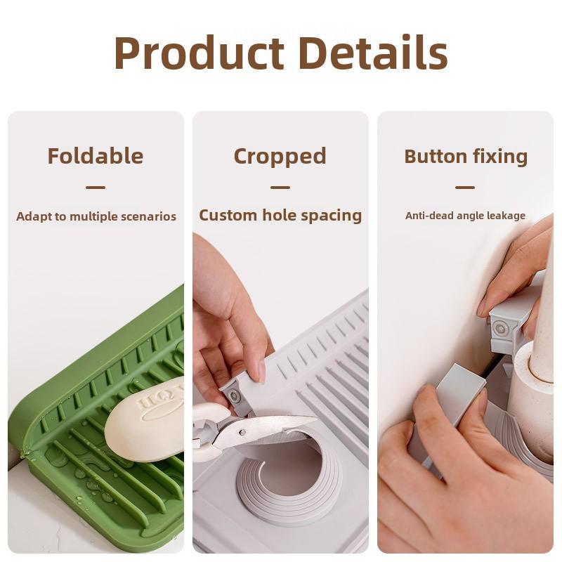 Anti-Slip Silicone Faucet Drain Mat Customizable Kitchen Sink Storage Solution