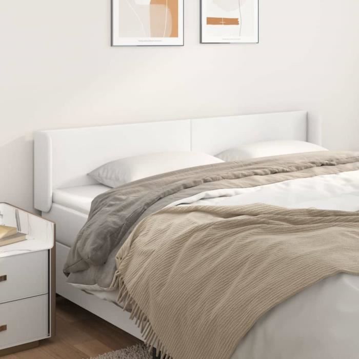 VidaXL Tête de lit avec oreilles Blanc 183x16x78-88 cm Similicuir3118591