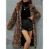 Women S Long Leopard Print Faux Fur Jacket Coat