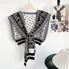 Small shawl for women in spring and summer outdoor wear office air-conditioned room neck protection striped shawl knotted scarf