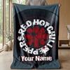 Red Hot Chili Peppers Custom Flannel Throw Blanket Print Your Name Text Soft Warm Blanket Holiday Present