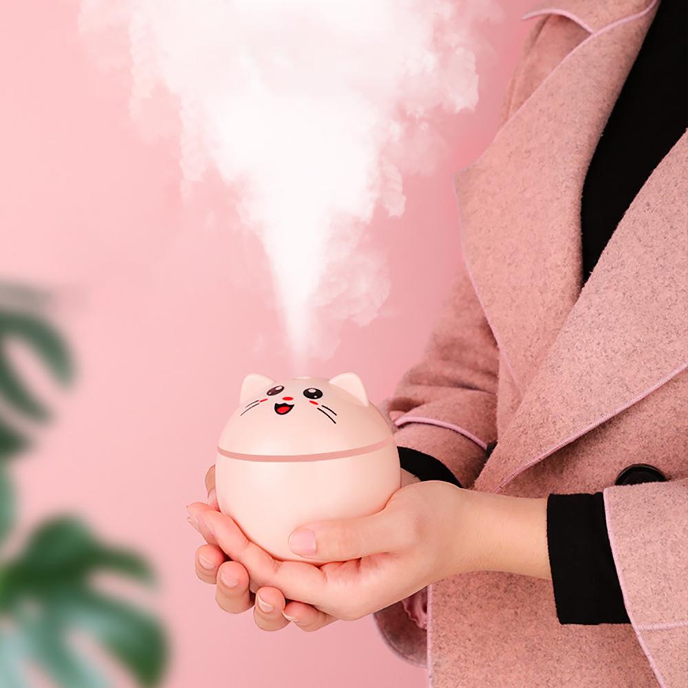 Home Car Air Humidifier Ultrasonic Aroma Diffuser Cute Cat Mini Freshener 300ML