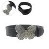 PU Waist Belt with Diamond Butterfly Buckle Adjustable Length Waist Belt Woman Girls Jeans Skirt Coat Decors Waistband
