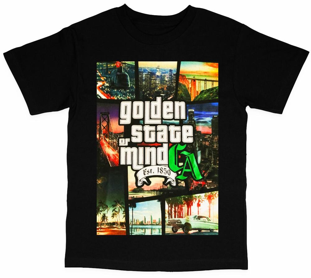 

California Golden State Of Mind Mens T-Shirt Print On Shaka Wear Heavyweight Tee Unisex T-Shirt XXXL