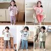 Kids' Wool Plush Pajamas Set - Warm Autumn/Winter Coral Fleece Sleepwear for Boys and Girls