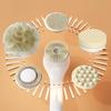 Electric Back Scrubber with 6 Brush Heads Waterproof 360 Degrees Rotation Long Handle Shower Brush Rechargeable Bath Tool for Exfoliation Massage