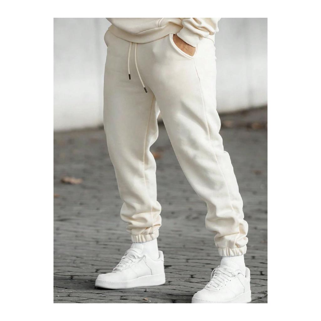 Men's Black Oversize Sweatpants With Elastic Legs