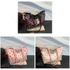 Cute Pink Butterfly Tote Bag For Daily Use Large Pu Handbag With Zipper Closure