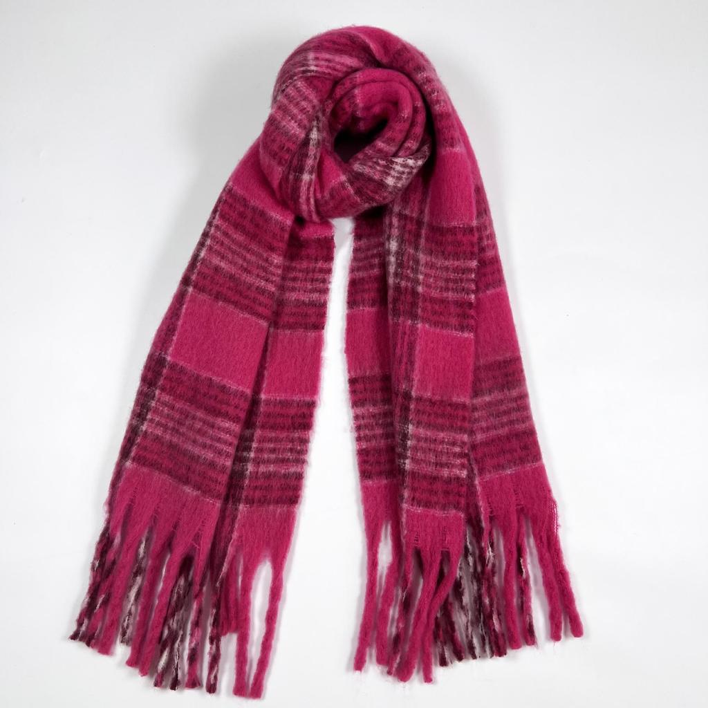 Women's Korean Plaid Mohair Scarf - Warm, Fashionable, Versatile Winter Neck Warmer