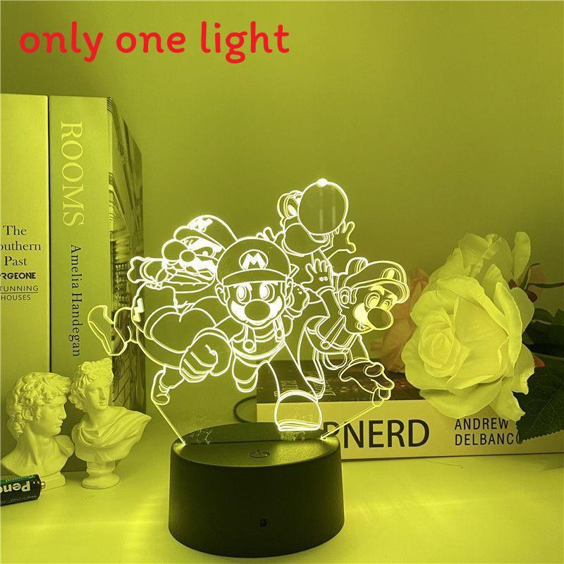 Super Mario Usb Night Light With Color Changing Led For Gaming Room Decor