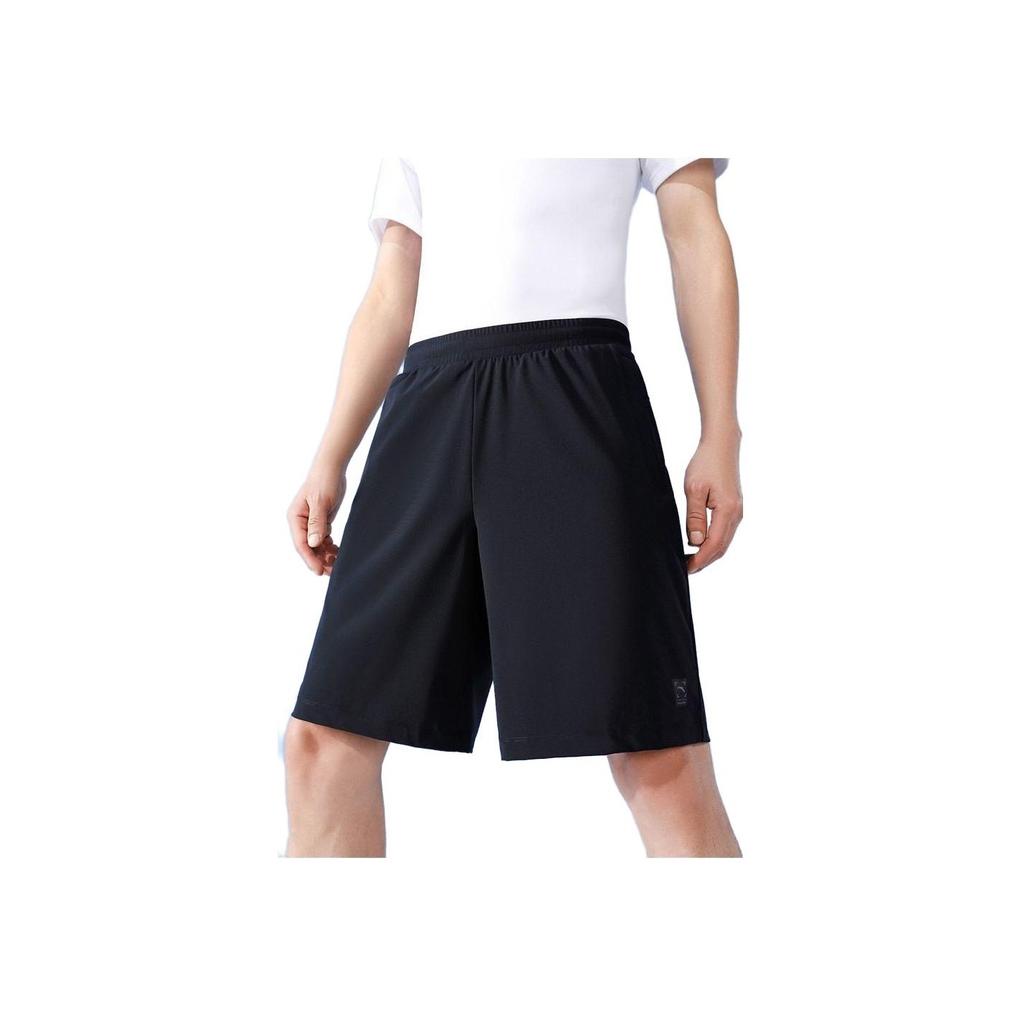 Anta Logo Elastic Mid-Waist High-Stretch Loose Shorts Men shorts Basic-Black 952327307-3