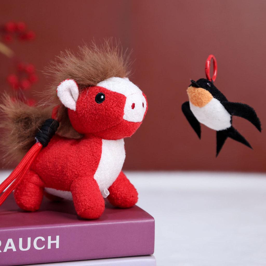 Horse Year Lucky Plush Keychain With Pp Cotton Filling For Gift And Decoration