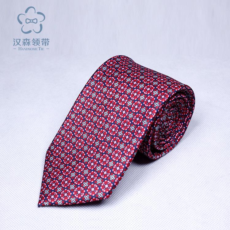Wedding Red Tie Wedding Banquet Cashew Flower Print Polyester Men'S Professional Tie