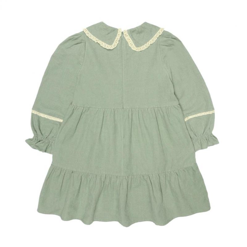Hedgehog Kids Forest Corduroy Dress Mint