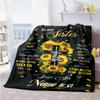 Sister Customize Your Name Blanket Multi-purpose Customizable Blanket Soft & Cozy Throw For Office Office Chair Livingroom Picnics